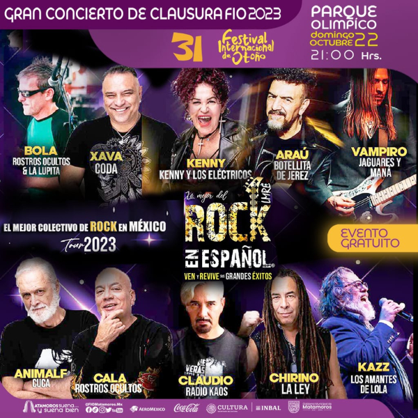 Invita Gobierno de Matamoros a clausura del FIO; se  presentar&aacute;n reconocidos artistas de rock en espa&ntilde;ol