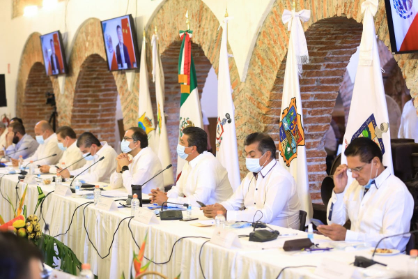 Celebran mandatarios, onceava reuni&oacute;n por contingencia COVID-19