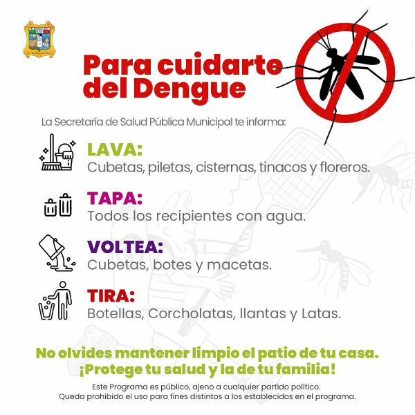 Lanza Salud municipal recomendación contra el dengue