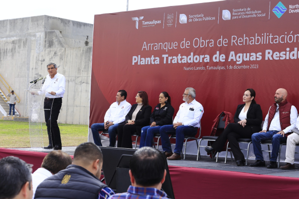 Inicia gobernador rehabilitaci&oacute;n de Planta Tratadora de Aguas en Nuevo Laredo