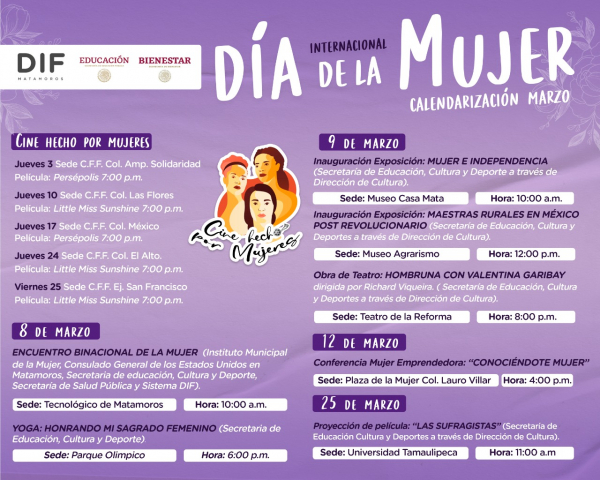 Conmemorar&aacute; DIF Matamoros el D&iacute;a  Internacional de la Mujer