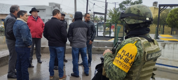 Supervisan autoridades de los tres niveles de gobierno operativo de desag&uuml;e en Matamoros