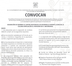 Convoca municipio para la asignaci&oacute;n del nombre de Centro de Desarrollo Infantil
