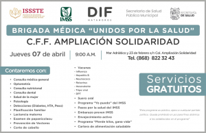 Llevaran brigada m&eacute;dica "Unidos por la Salud"