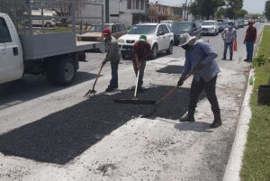 Intensifica Gobierno de Matamoros rehabilitaci&oacute;n de pavimentos afectados por precipitaciones pluviales