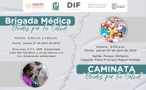 Llevaran brigada m&eacute;dica "Unidos por la Salud"